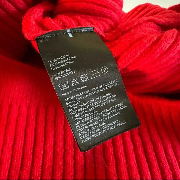 H&M Red Mock-Turtleneck Dress Holiday Christmas Festive Size XL-C19 - Picture 9 of 10